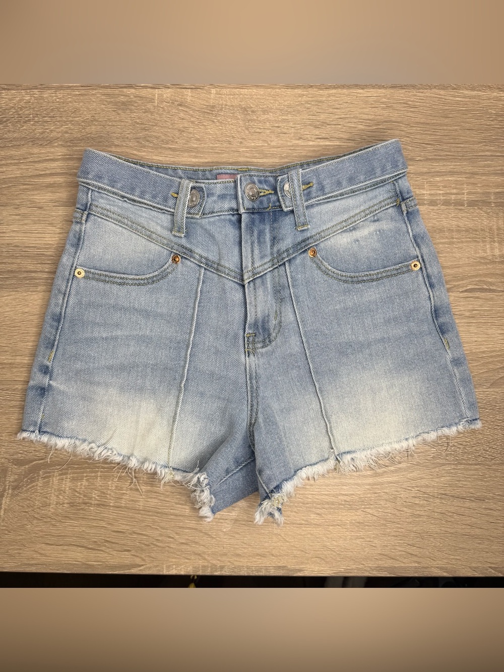 Juicy Couture Venice V Front Denim Festival Shorts Size 25